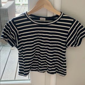 Striped Semi crop top